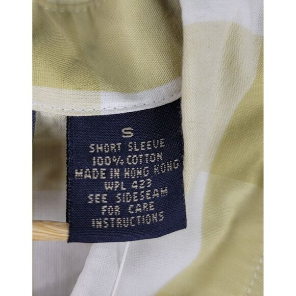 Dockers Khakiware Small Vintage Checkered Short Sleeve Shirt Yellow White New - Picture 3 of 11